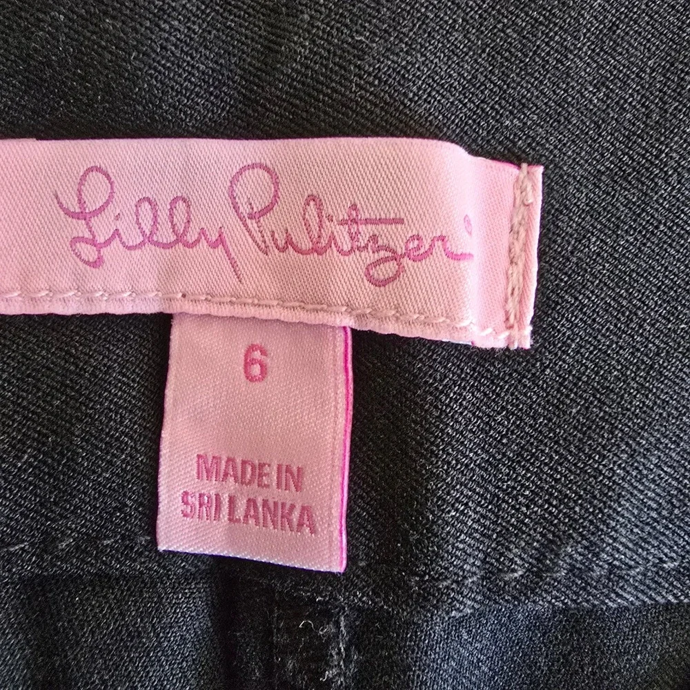 Lily Pulitzer Womens Black Mid‎ Rise Shorts with Pockets Size 6 Side Zipper